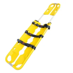 Yellow plastic scoop stretcher with straps